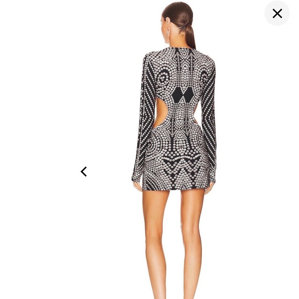 Norma Kamali Long Sleeve Mini Cut Out Dress  Black M/38 New - Picture 2 of 14